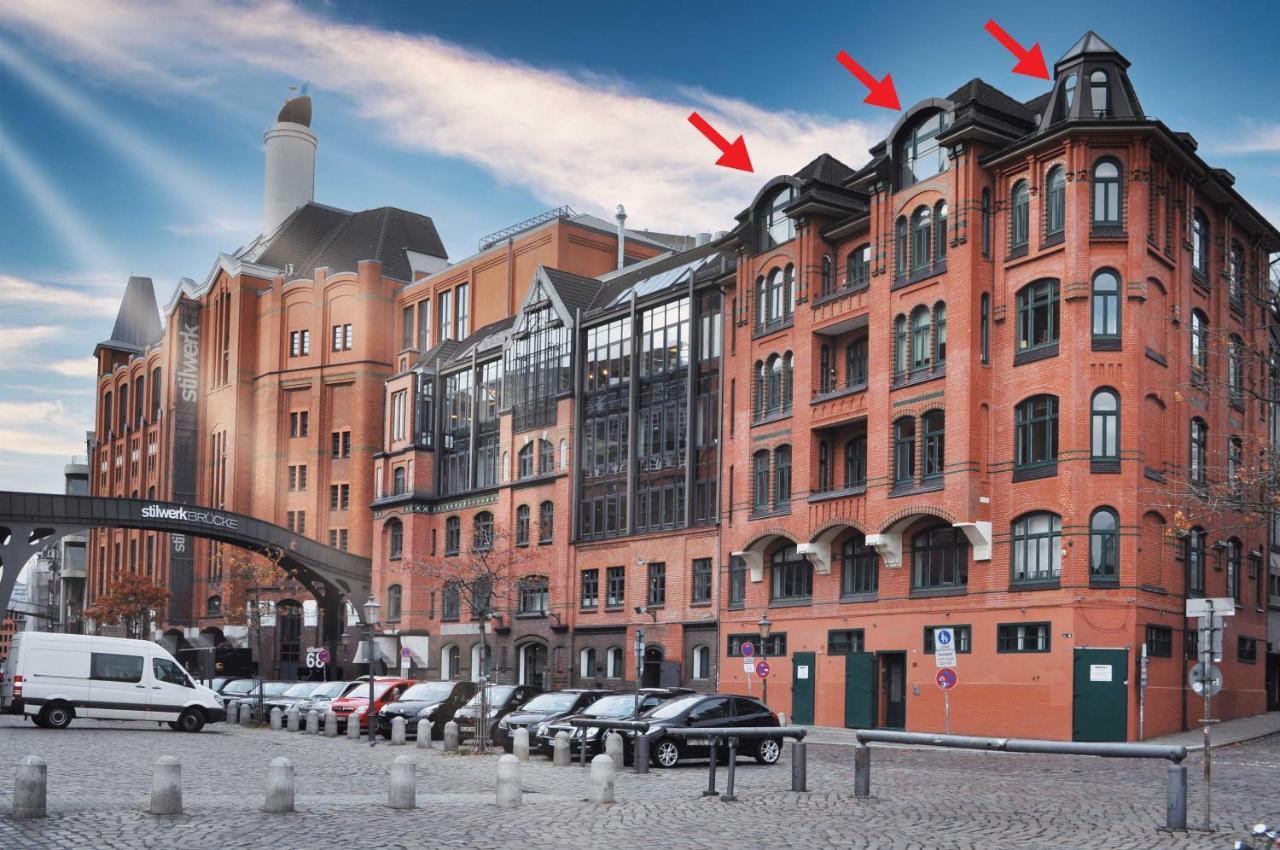Апартаменты Loft-Panoramablick-Hafen & Elbe! Гамбург Экстерьер фото